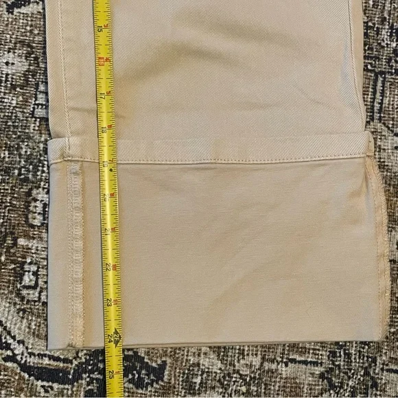 Pilcro Anthropologie Womens 28 Relaxed Cuffed Pants Khaki Wide Leg High Rise Tan - Picture 10 of 10